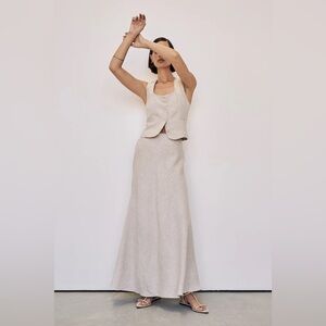 DISSH Syrah Linen Midi Skirt